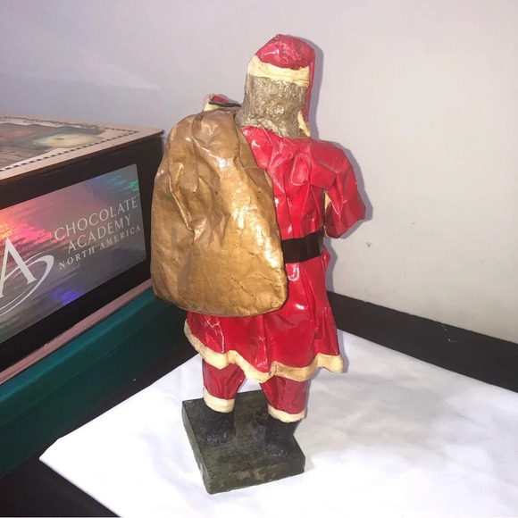 Vintage Paper Mache Santa Sack Bell Wooden Base 14.5” Tall - Picture 14 of 14